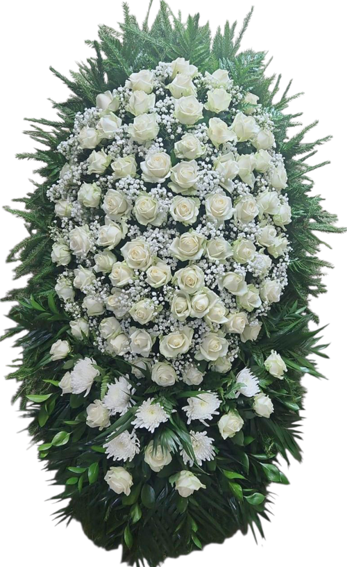 Траурный венок из живых цветов №8