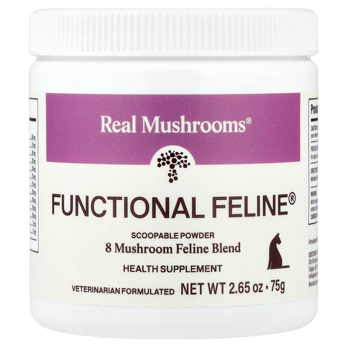 Real Mushrooms, Functional Feline®, для кошек, 75 г (2,65 унции)