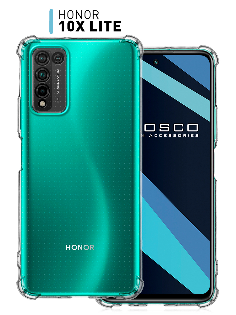 Чехол ROSCO для Honor 10X Lite оптом (арт. HW-H10XL-HARD-TPU-TRANSPARENT)