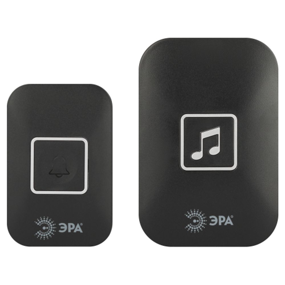 Звонок дверной ЭРА С97 беспроводной, от сети, черный, 60 мелодий | Электрозвонки беспроводные