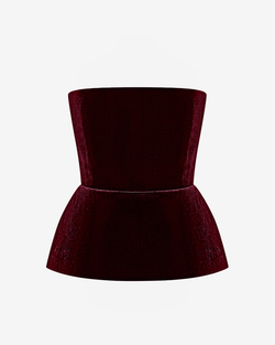 Топ корсетный из бархата с баской