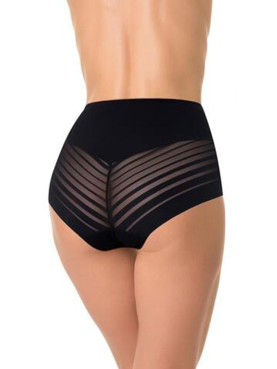 Высокие трусики-слипы с полосками по бокам (Размер: XL) (Цвет: черный)