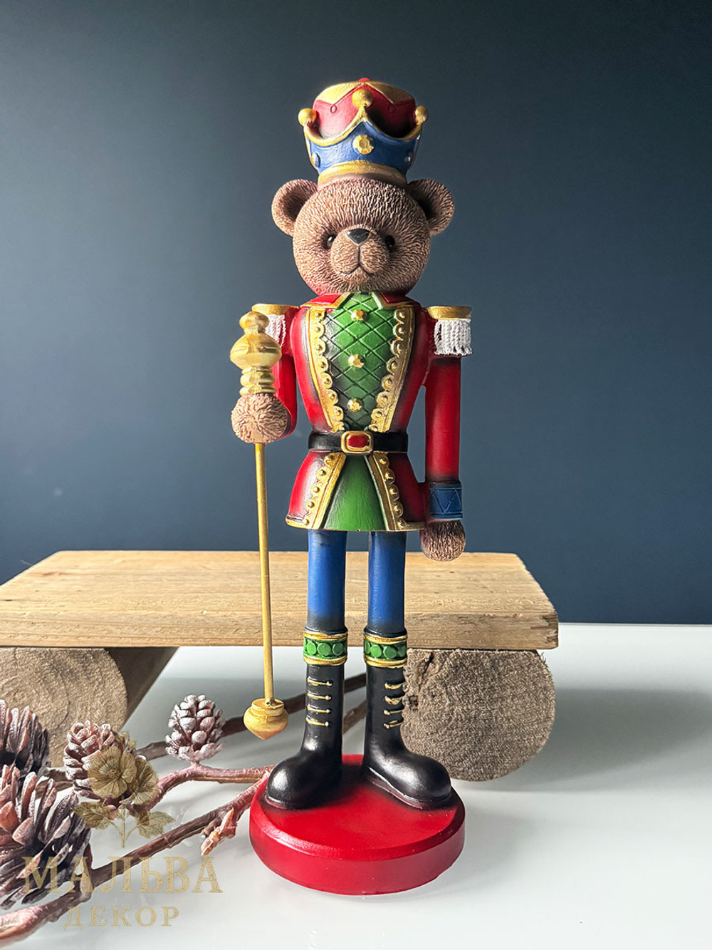 Декор "Медвежонок-солдатик" 10х9х31 см