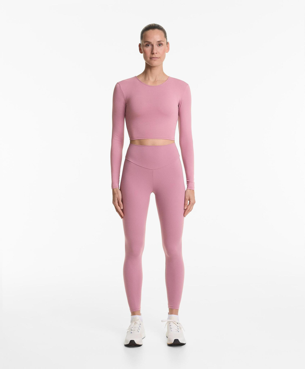 Oysho Футболка с длинным рукавом Comfortlux, светло-баклажановый