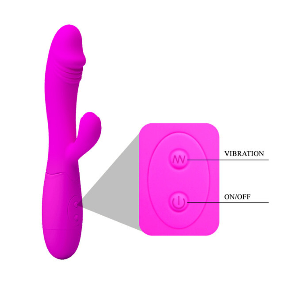 Вибромассажер Pretty Love Snappy, перезаряжаемый, 30 режимов вибрации (Цвет: Розовый)