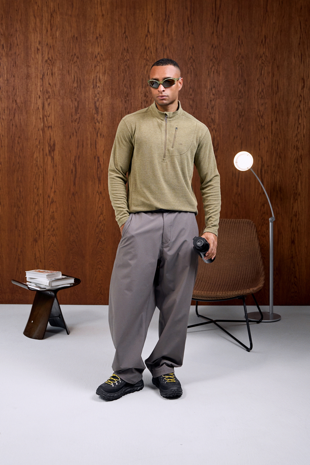 Свитшот Nothomme Blue Monte Stand-Up Collar Checkered Fleece Sweatshirt "Kara Jung Green"