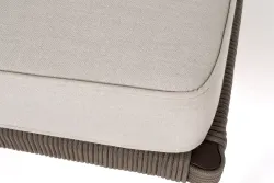 "Канны" правый модуль плетеный из роупа, каркас алюминий коричневый (RAL8016) муар, роуп коричневый круглый, ткань бежевая 035