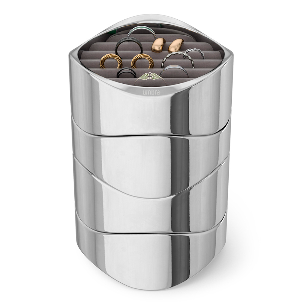 Органайзер для украшений wavy, хром