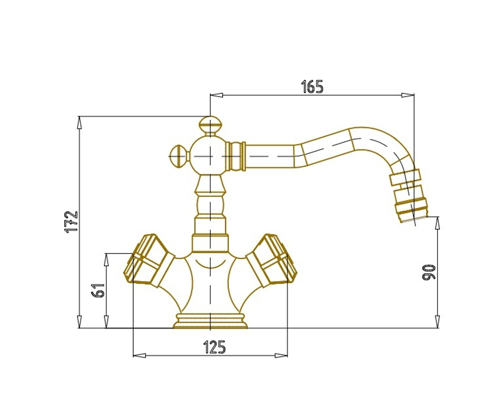 Смеситель на биде двуручный Bronze de Luxe 10217/1
