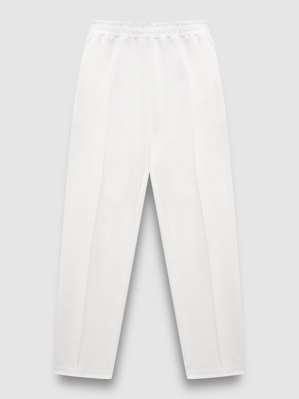 Брюки прямые, пике, молочный