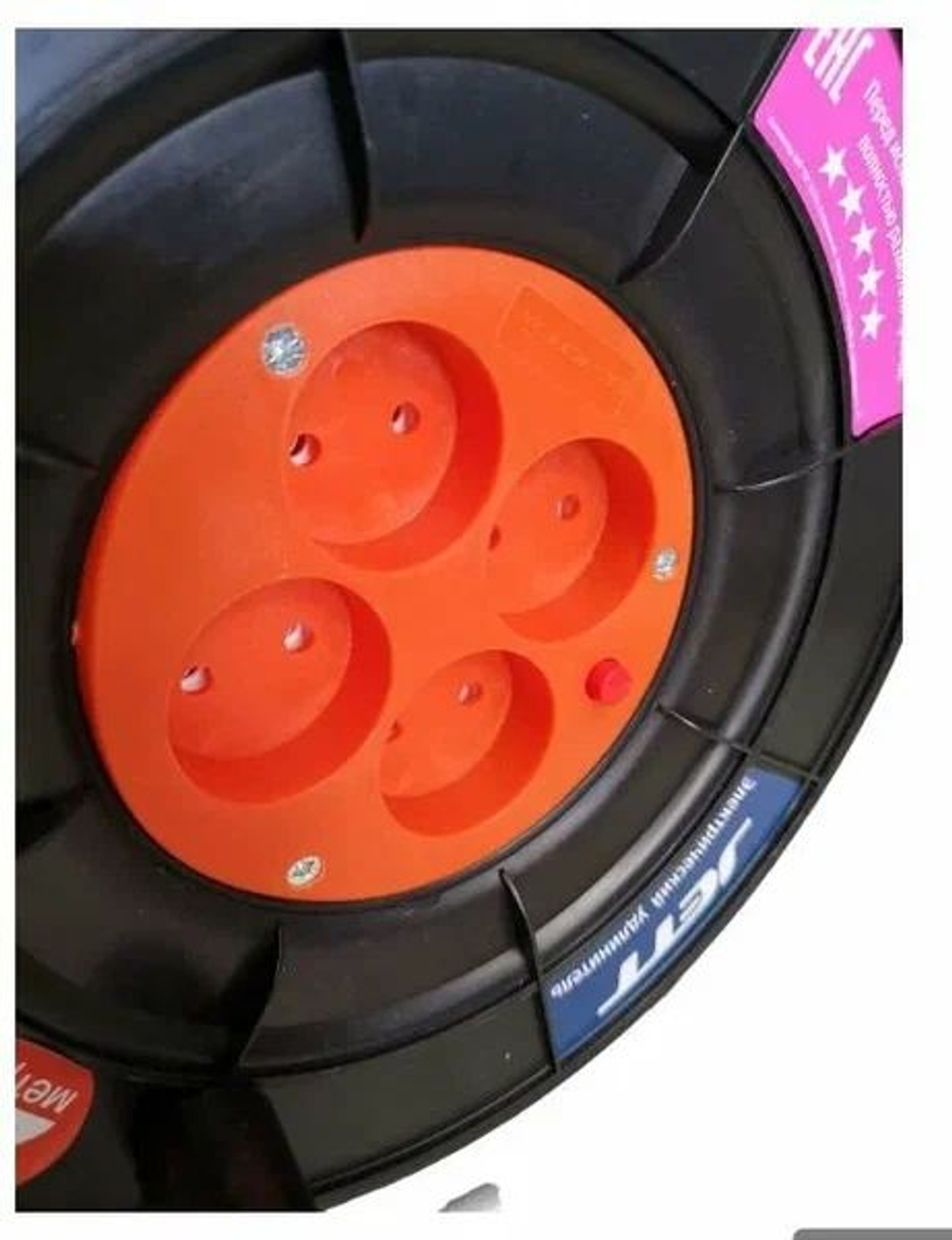 Удлинитель на катушке ПВС 2х1,5 / 4 розетки "Джетт" 70м