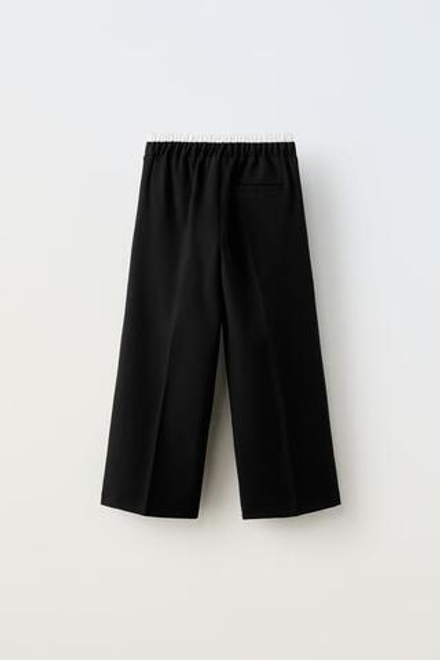 ZARA БРЮКИ С ДВОЙНЫМ ПОЯСОМ, ЧЕРНЫЙ