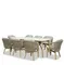 Комплект уличной мебели Mali из массива эвкалипта и травертина, стол 225х100 см, 8 стульев