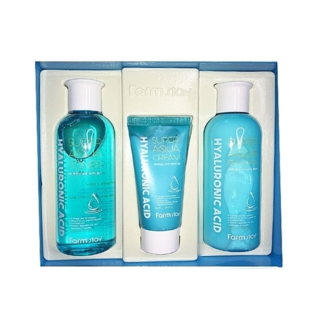 FarmStay Набор средств с гиалуроновой кислотой - Hyaluronic acid aqua skin care 3set