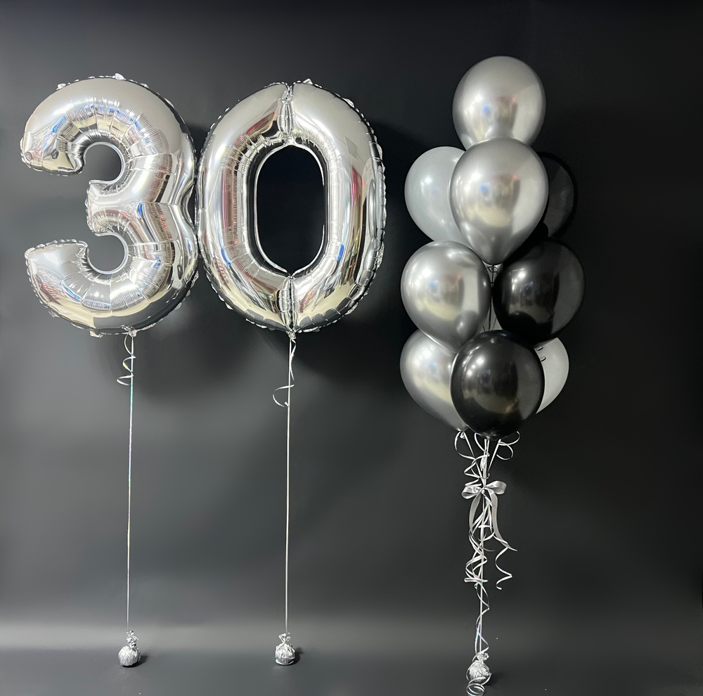 Серебряный микс, набор шаров