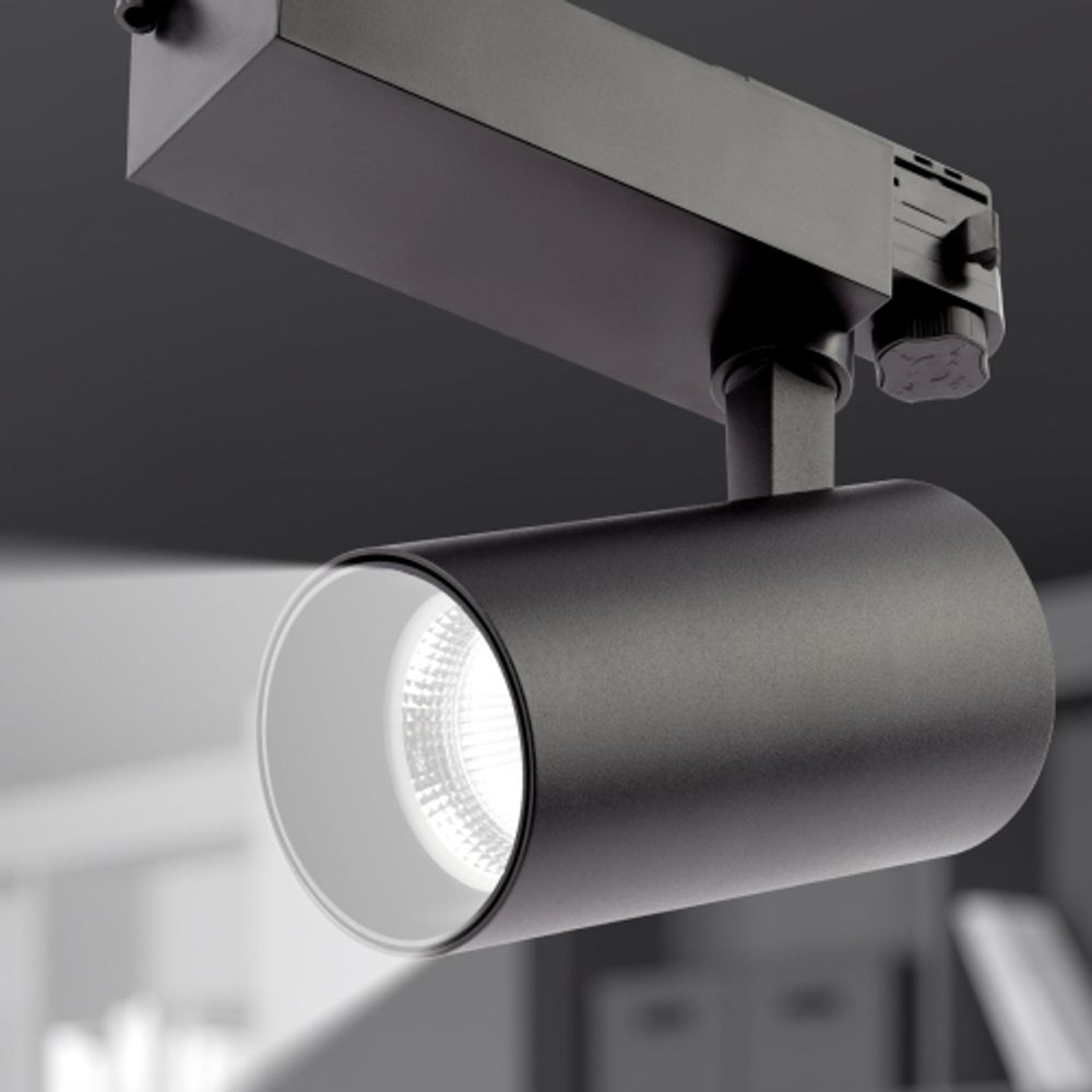 Трековый светильник трехфазный ЭРА SТR-30-36-40K-B30 узкий луч 4000K черный | Трехфазные трековые светильники