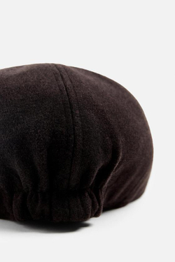 ZARA ПЛОСКАЯ ФЛАНЕЛЕВАЯ КЕПКА, ТЕМНО-СЕРЫЙ