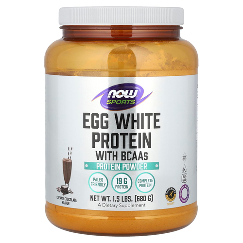 NOW Foods, Sports, яичный белок с BCAA, сливочный шоколад, 680 г (1,5 фунта)