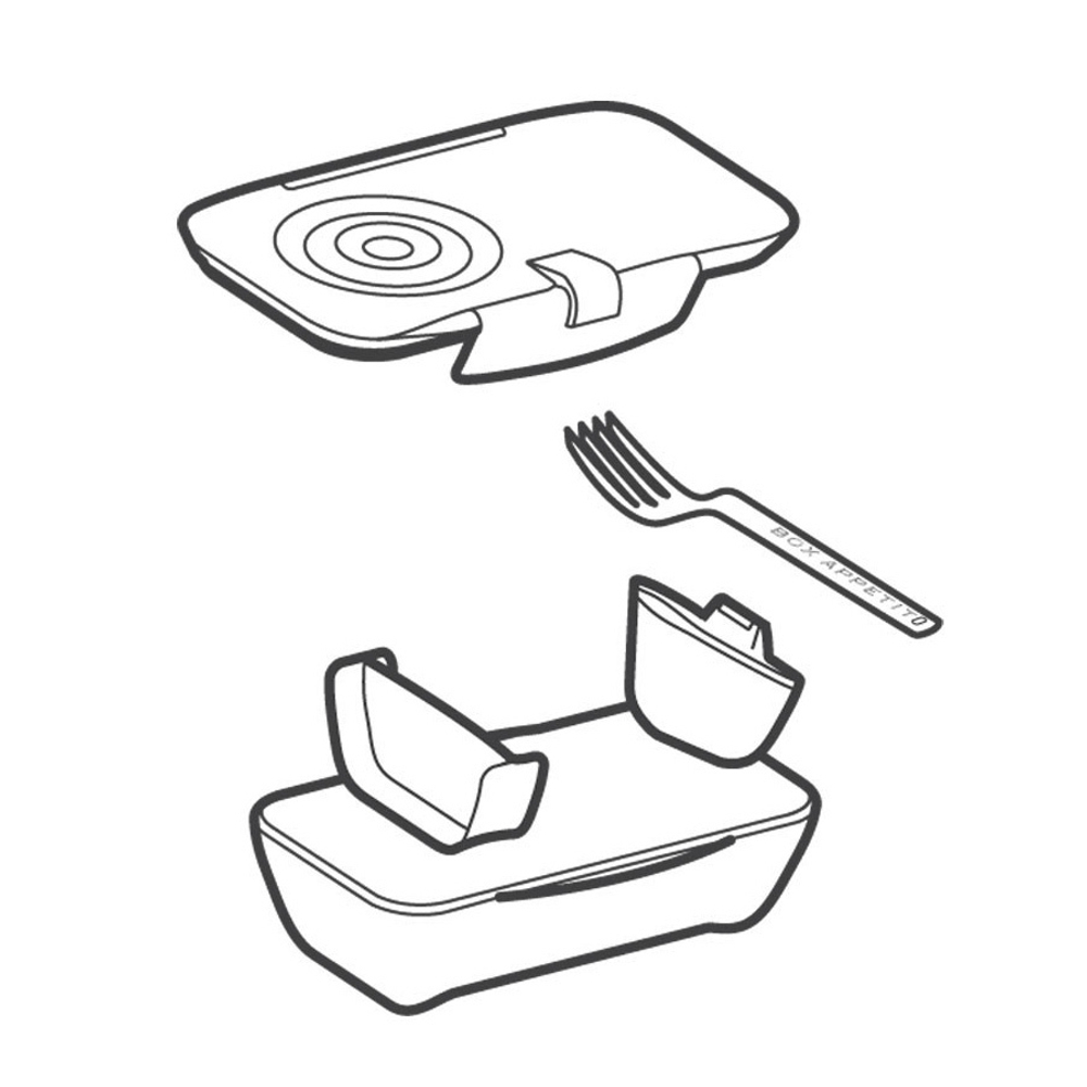 Ланч-бокс black+blum, bento box, 500 мл, желтый