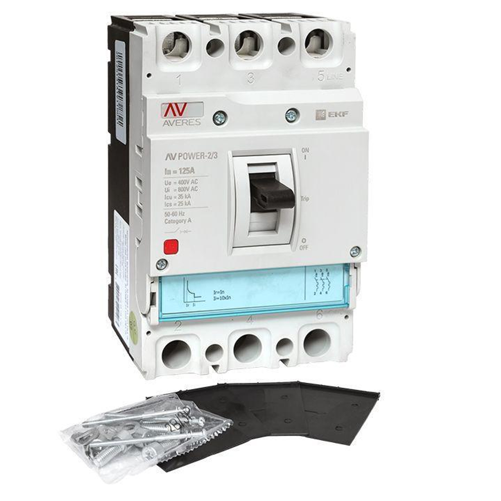 Выключатель автоматический 3п 125А 35кА AV POWER-2/3 TR AVERES EKF mccb-23-125-TR-av
