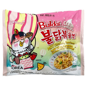 Лапша б/п со вкусом курицы, соусами Бульдак и Карбонара Samyang м/у, Корея, 140 г