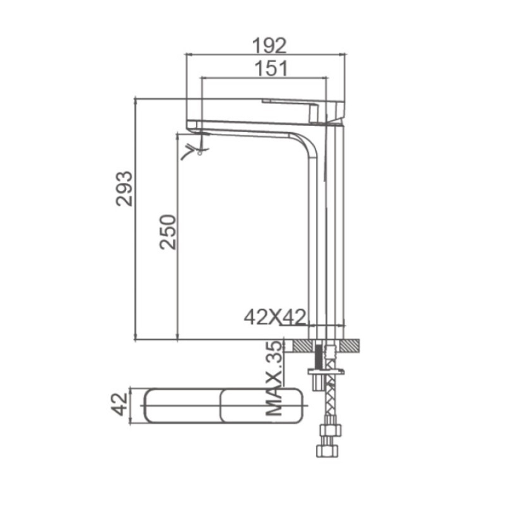 Смеситель для раковины высокий WONZON & WOGHAND ARNIE, Черный матовый (WW-691104-MB)