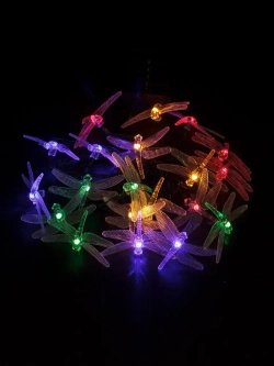 Светодиодная гирлянда садовая "Стрекозы" на солнечной батарее, ARTSTYLE, CL-SS28M, 20 светодиодов, 3,8м, мультицвет.