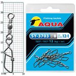 Карабин с вертлюгом для рыбалки SY-3703 №12+1 (упк. 8 шт.)
