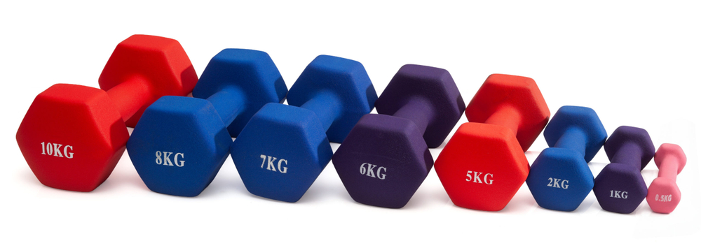 Гантель неразборная гексагональная неопрен  8 кг (синяя) VictoryFit VF-DHN080