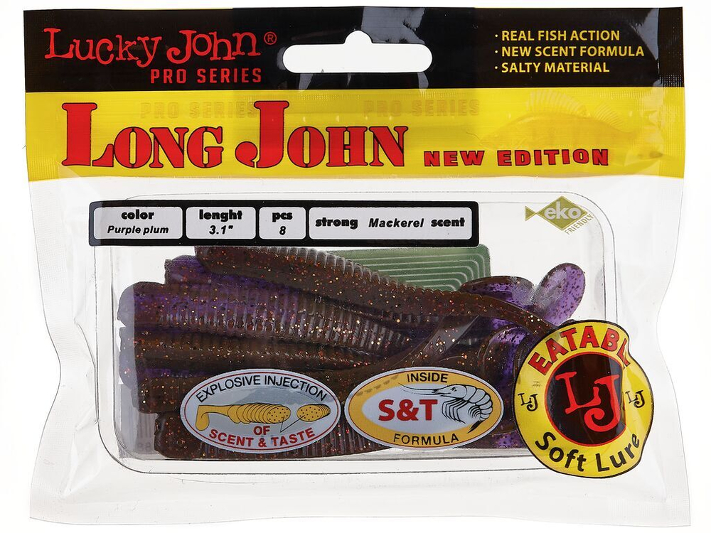 Виброхвосты съедобные LJ Pro Series LONG JOHN 3.1in (07.90)/S13 8шт.