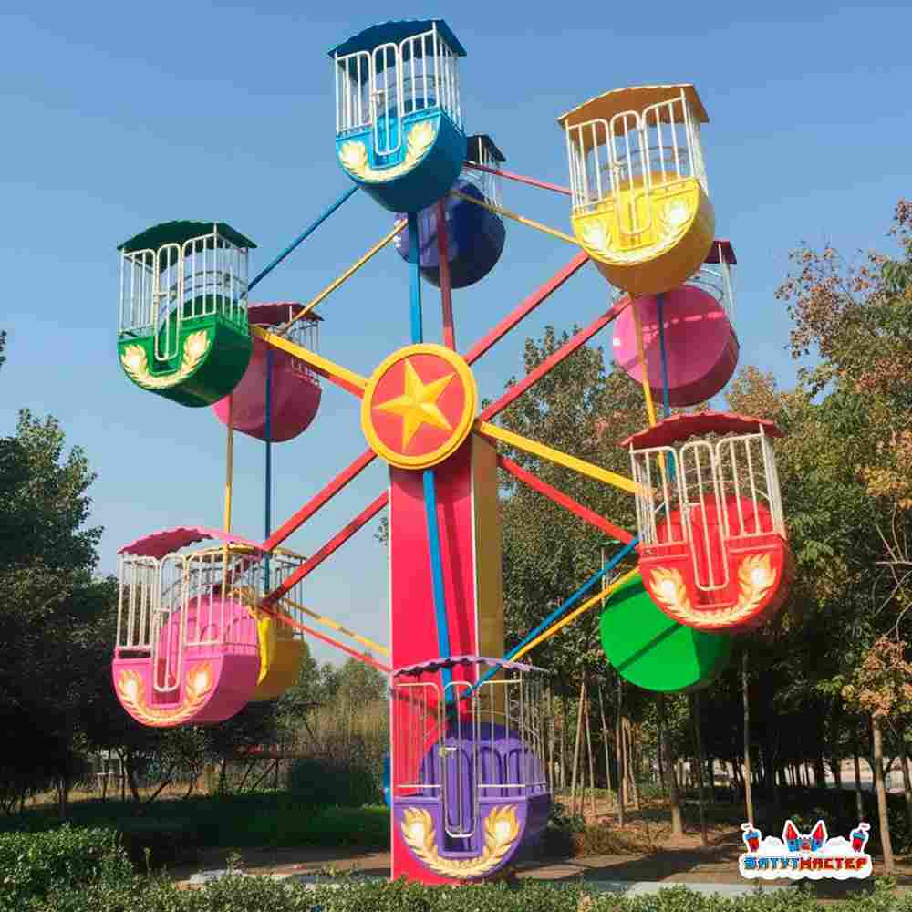 Колесо обозрения «Небосвод» двустороннее  — 8 м, 12 кабин, до 24 человек