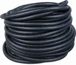 Металлорукав 15мм в ПВХ (20м) с проволокой для протяжки - защита кабеля в стенах, полу, на улице. Оцинкованная сталь.