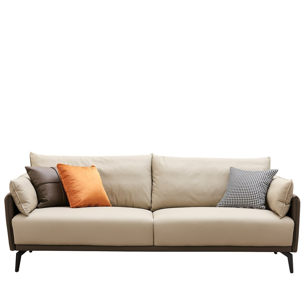 Диван ELEGANTE NAPPA SF015 (3-х местный)  бежевый 6615-коричневый