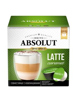 Кофе в капсулах Drive Absolut ЛАТТЕ МАККИАТО со вкусом карамели, для кофемашин Dolce Gusto (Дольче Густо), 96 капсул