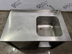 Мойка односекционная 1000х600х850 из нержавеющей стали с рабочей поверхностью