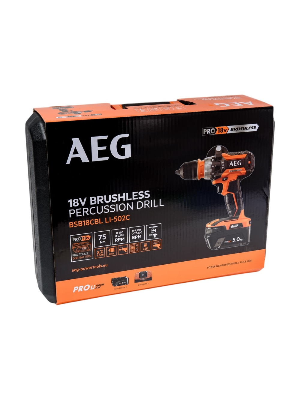 Бесщеточная аккумуляторная дрель-шуруповерт AEG BSB18CBLLI502C 4935459396