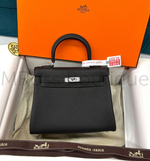 Сумка Hermes Kelly Lakis 25 женская черная из кожи