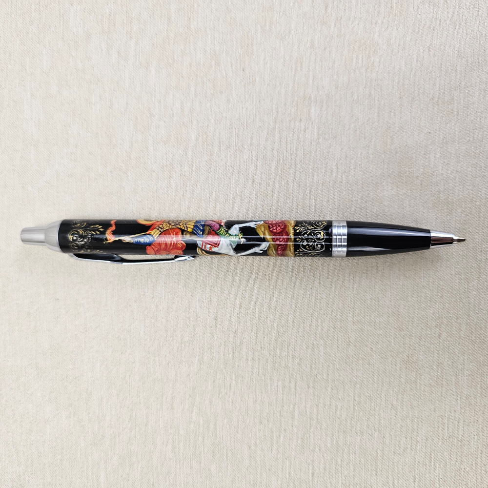 Ручка шариковая "Георгий Победоносец" с ручной росписью Палех