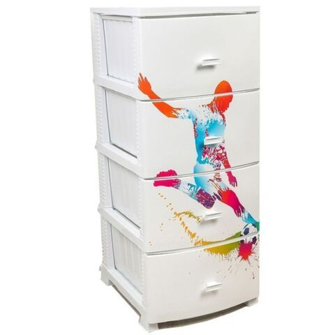 Комод 4 ящика, Футбол, 38х47х98 см, бел, РП-451, Росспласт