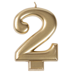 Свечи-цифры Золотые, 8 см