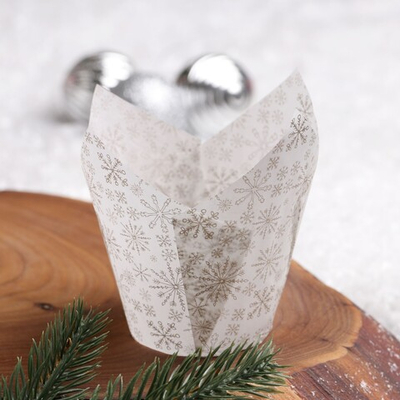Форма бумажная "Тюльпан" Снежинки, 50/80мм, 10 шт.
