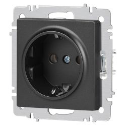 Розетка Intro Accent 6-202-07 2P+E Schuko 16А-250В IP20 СУ AL/CU графит