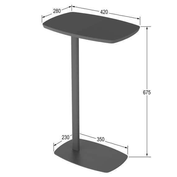 Стол придиванный Дей графит/графит