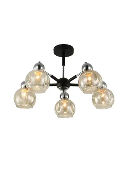 Люстра потолочная FABIA  E27*5*60W черный, хром
