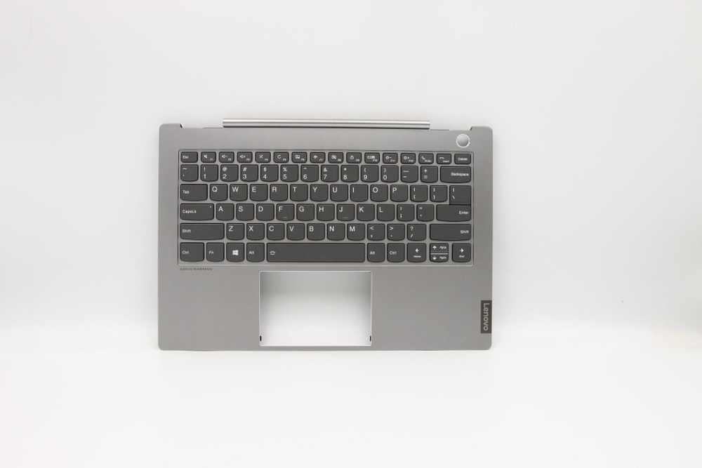 Верхняя панель с клавиатурой (топкейс) для ноутбука Lenovo ThinkBook 14s-IWL с подсветкой, серая, раскладка - английская (5CB0U43087)