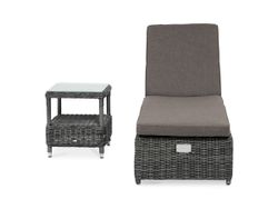 "Рим" комплект шезлонг со столиком, цвет графит