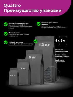 Корм сухой для собак породы Мопс, с говядиной, 3 кг