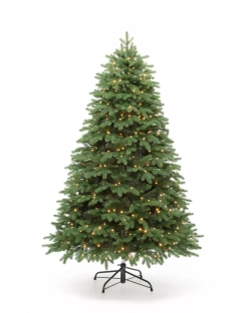 Искусственная елка Парижанка 240 см., 600 теплых белых LED ламп, Литая хвоя+ПВХ, ЕлкиТорг (138240)