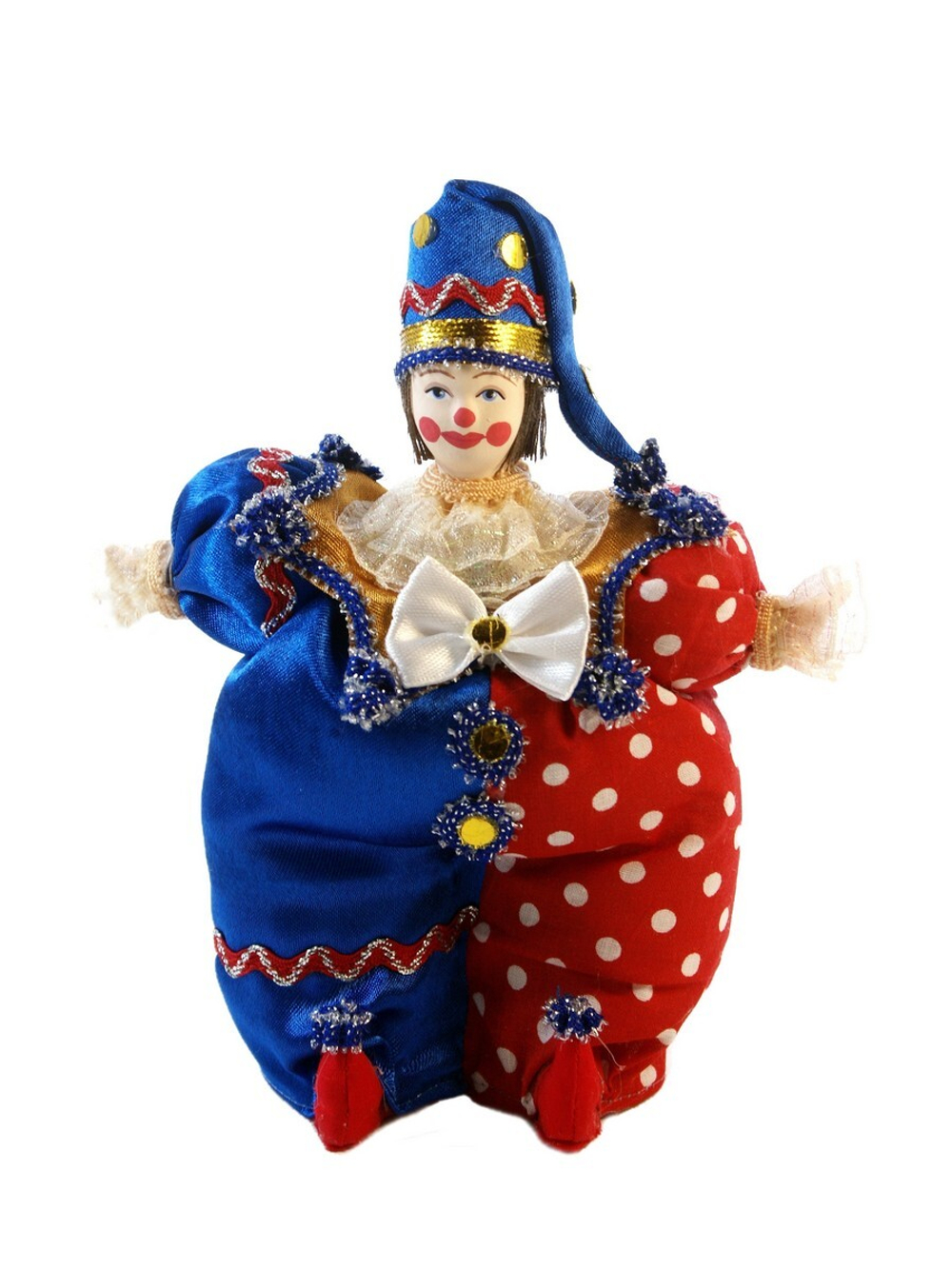 Кукла сувенирная фарфоровая Клоун Петрушка