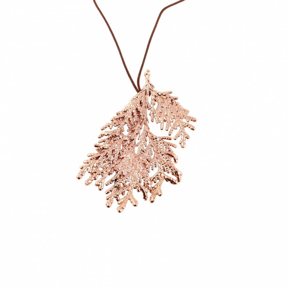 Колье лист Ester Bijoux Кипарис LF28A-XO-RG BR